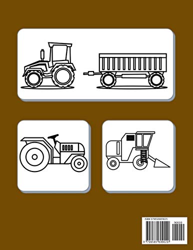 Tracteurs à la Ferme Livre de Coloriage: Cadeau Parfait Pour les Tout-Petits qui Aiment les Tracteur