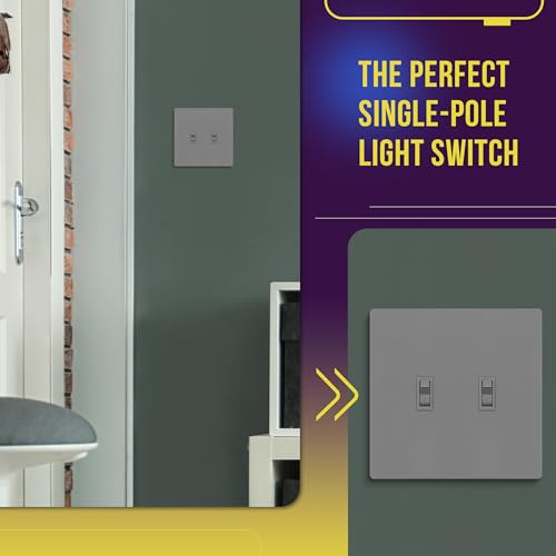 ENERLITES Toggle Light Switch, Single Pole, 15A 120-277V, Grounding Screw, Residential Grade, UL Listed, 88115-GR-10PCS, Gray (10 Pack), 10 Count by ENERLITES - Image 3