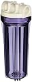 Hydronix HF3-10CLWH34, 10" Clear Housing with White Rib Cap For RO & Filtration Systems, 3/4" Ports