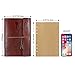 MALEDEN Leather Journal, Vintage Spiral Bound Notebook Sketchbook Refillable Travel Diary with Blank Pages for Women Girls Gifts (A5, Red Brown)