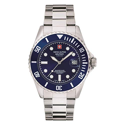 Swiss Alpine Military 7053.1 Montre Homme Master-Diver Analogique Quartz Acier Inoxydable
