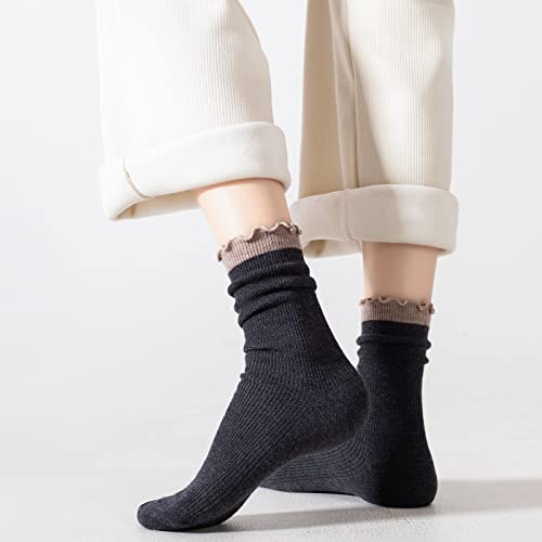 Padfom Women Thin Cashmere Socks，Women Soft Crew Socks 5 Pairs Size 5-9 #TOP5