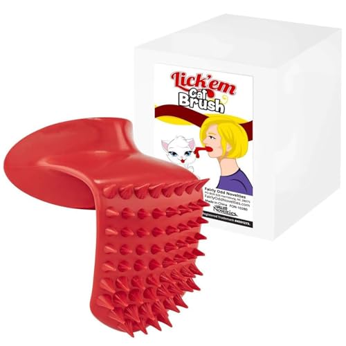 Lick'em Tongue Cat Brush – Funny Novelty White Elephant Gag
