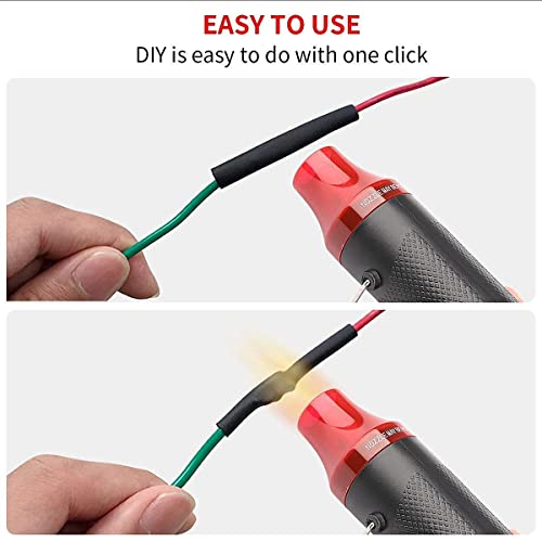 Image of Handheld Mini Heat Gun 300W - Bubble Buster for Epoxy Resin, Embossing & Shrink Wrapping, DIY Craft Tool with Stand