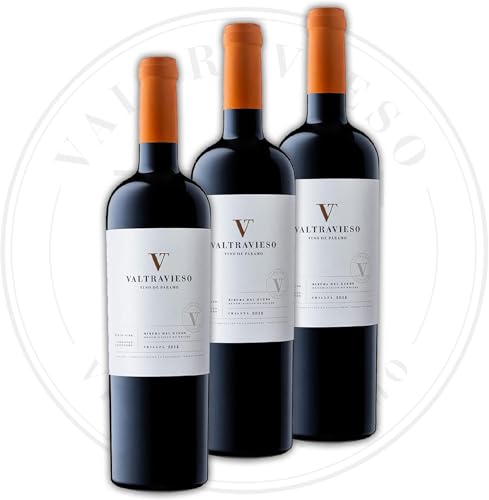 Valtravieso Crianza 2022 Vino Tinto D.O. Ribera del Duero | 75 Cl | Pack 3 Botellas | Vino Tinto Crianza Elegante y Estructurado | Ideal para Carnes, Asados y Quesos
