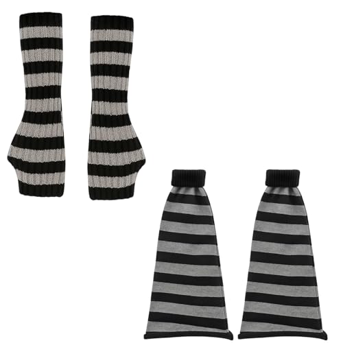 ZHLKHIOP Y2K Arm Warmers for Kids, Trendy Dance and Yoga Accessories, Fashionable Arm and Leg Warmers Set for Teen Girls, Themed Parties and Casual Wear ﻿