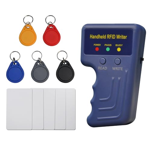 HETYY 125KHz RFID Reader Writer hanndheld RFID Copier ID Card duplicator for 125KHz ID HID AWID+5pcs writable Key fobs