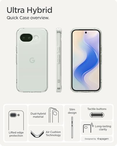 Image of Spigen for Google Pixel 10a (2026) Case, Ultra Hybrid, Transparent Clear Cover (No Magnet Ring) (TPU+Poly Carbonate) - Crystal Clear