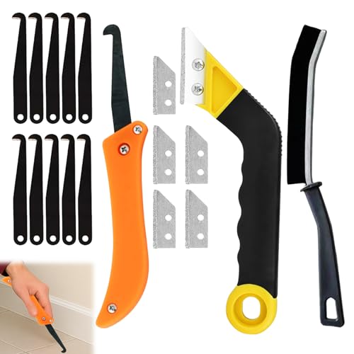 Girihe 18 PCS Grout Removal Tool Tile Grout Remover with 15 PCS Replacement Accessories Grouting Tool for House Tile Floor Cleaning Repair