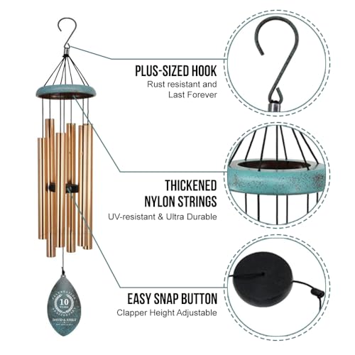 Image of ASTARIN Personalized 20th 50th Anniversary Wind Chime, Happy Anniversary Wedding Valentine's Day Gift for Wife Husband Men Women Sister, Keepsake Decorations for Parents Couples