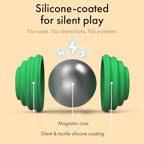 ONO Signets – Silicone Magnetic Balls with Textured Dimples, Bumps, and Waves | Fun to Play with Fidget Toy for Adults | Help Relieve Stress, Anxiety, Tension (Emerald, Set of 8) - Image 6