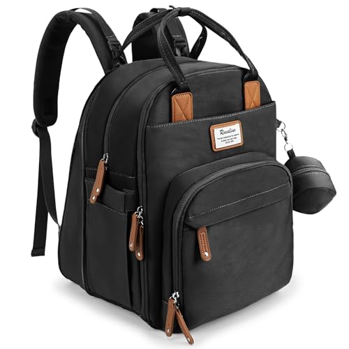 Image of RUVALINO Diaper Bag Backpack-Expandable Baby Bag with up to 50% Capacity -Baby Essentials Bag with Changing Pad Insulated Bottle Holders & Pacifier Case, Waterproof, Black XL