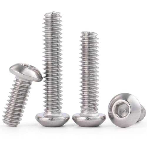 Image of VGBUY 16Pcs 5 /16-18 x 2 inch Button Head Socket Cap Bolts Screws, 304 Stainless Steel 18-8, Allen Hex Drive, Bright Finish, Fully Threaded, Hex Spanner Included