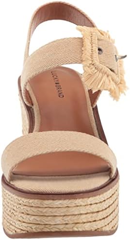 Lucky Brand Women's Yidris Espadrille Platform Sandal Heeled, Dark Natural, 10 | Image 1