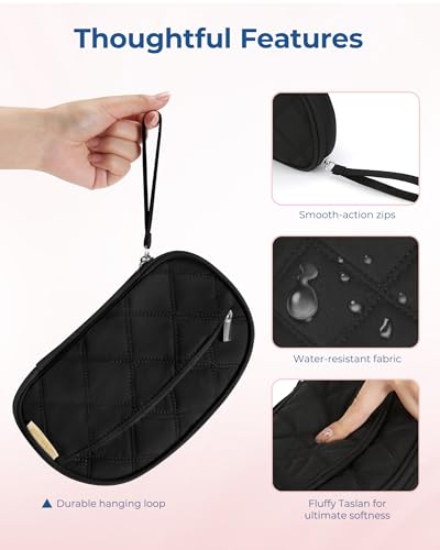 Image of BAGSMART Electronics Organizer Travel Case for Cords Chargers Phones, Black | Puffy Padded, Travel Essentials, Cord organizer bag for Cables, Compact Tech Accessories Pouch
