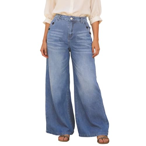 Jean baggy pour fille jambes larges pantalon d'été décontracté taille haute mode Y2k