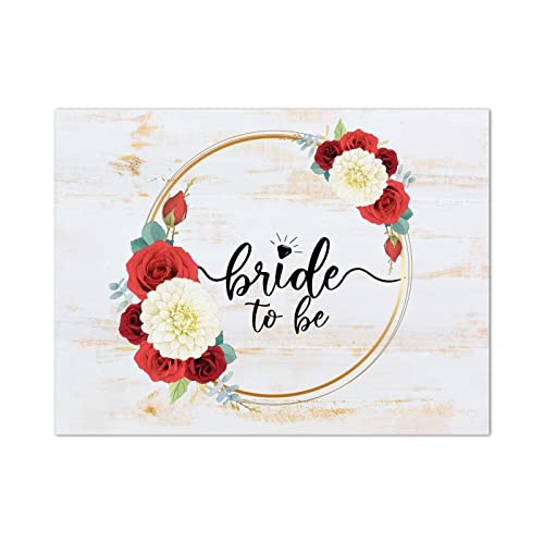 Plaque Bride to Be en bois decoration couronne fleurs cadeau future mariee