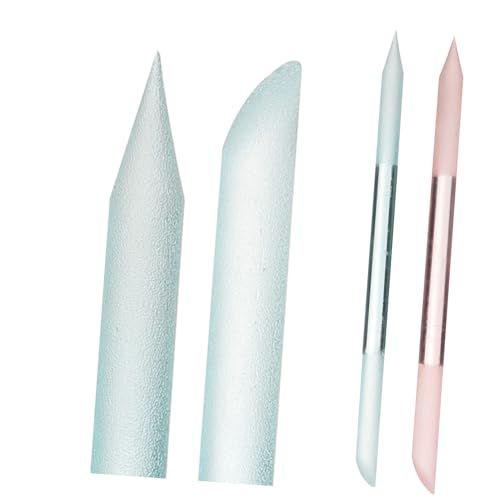 BESTYASH 2 piezas Limas de Uñas de Vidrio Esmerilado Cilindro Pulidor Profesional para Manicura Salón y Doméstico Herramienta Duradera para Alisar y Brillo Uñas