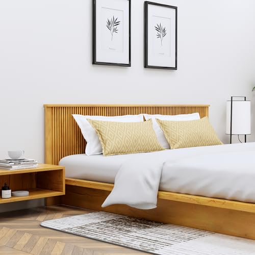 Image of Bniture Modern Low Height King Size Bed Without Storage | Engineered Wood Platform Bed Designer Headboard | Bed King Size Wooden Cot Double Bed for Bedroom 3 Year Warranty (Giant Wood)