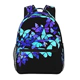Photo Gallery peiyeety zaino antifurto multiuso di grande capacità, da portare a mano - borsa da viaggio e da trekking con tasche laterali, motivo farfalle blu Photo Gallery peiyeety zaino antifurto multiuso di grande capacità, da portare a mano - borsa da viaggio e da trekking con tasche laterali, motivo farfalle blu