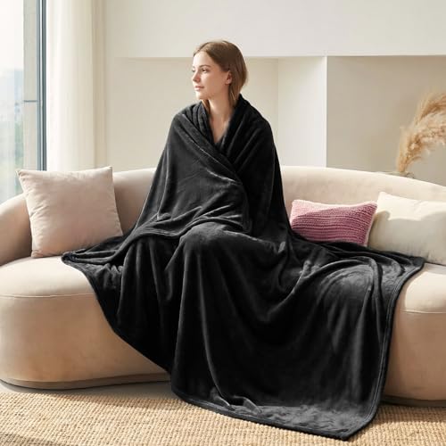 CozyLux Kuscheldecke Flauschig Decke 150x200 cm Schwarz – Ansicht 2