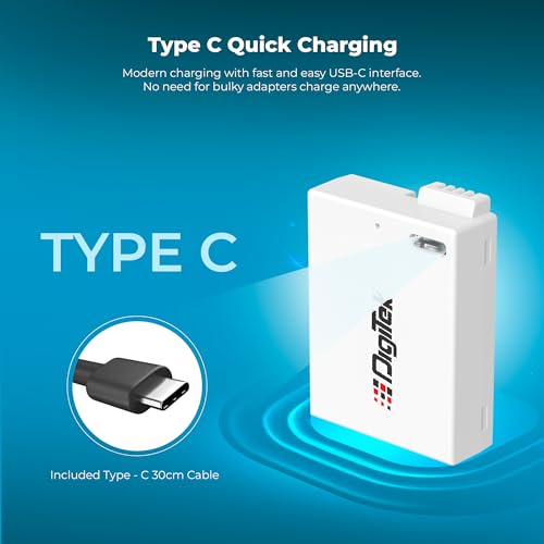 Image of Digitek Platinum (LP-E8 Type C) 1120mAh Li-ion Battery for Canon DSLR Cameras with Type-C Charging Cable, for Canon PowerShot EOS 550D, 600D, 650D, 700D, Kiss X4-X7i, and Rebel T2i-T5i