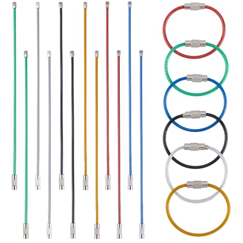 Porte-clés en fil métallique coloré SUNNYCLUE 2mm lot de 36 pièces en acier
