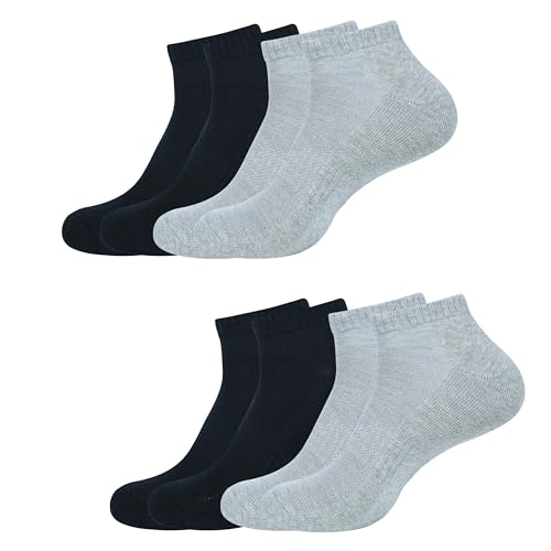 Image of Womens Cushioned Ankle Socks, Low Cut Breathable Casual Super Soft, Multi Color Options Size 4-7, 6-9 (US, Numeric, 6, 9, Regular, Regular, 4, Black, Grey)