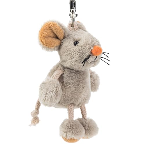 Plüsch-Anhänger Maus „Eddi“ – Schaffer 3107- ca. 11 cm - Niedlicher Schlüsselanhänger & Taschenanhänger mit Karabiner - Weich & hochwertig - Geschenkidee für Kinder & Erwachsene - grau