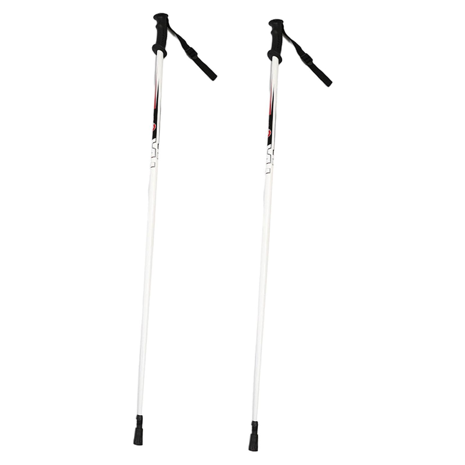 MERIGLARE Bastones de esquí Ligeros, Profesionales, con Mango ergonómico, portátiles, de aleación de Aluminio, para Snowboard, Raquetas de Nieve y esquí, Blanco