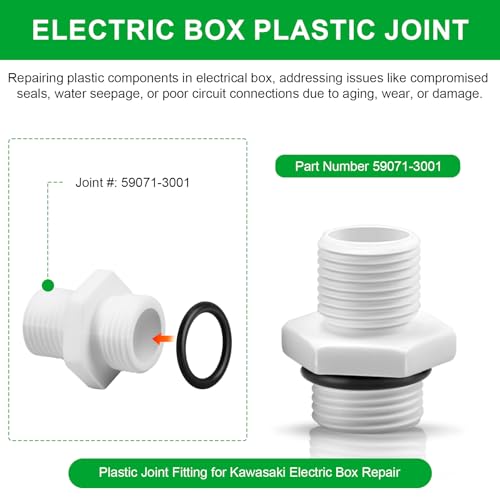 Plastic Joint 59071-3001 for Kawasaki Jet Ski Parts, Electrical Box Fitting Compatible with Jet Ski PWC JS 440 Accessories (5 Pack) - Thumbnail 2