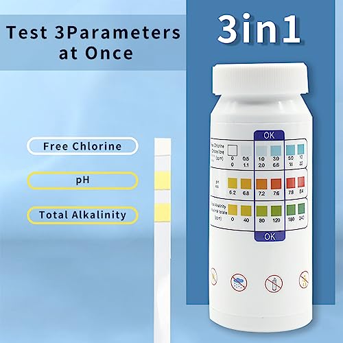 50er-Pack 3-in-1-WasserteststreifenPool Tester : Präzises pH-, Chlor- und Alkalitäts-Testkit zur umfassenden Wasserqualitätskontrolle in Pools und Spas – Bild 4
