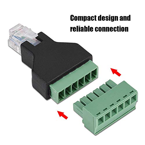 Goshyda RJ12 Screw Terminal, Ethernet Connector RJ12 6P6C Male to 6 Pin Screw Terminals Adapter Connector - Image 2