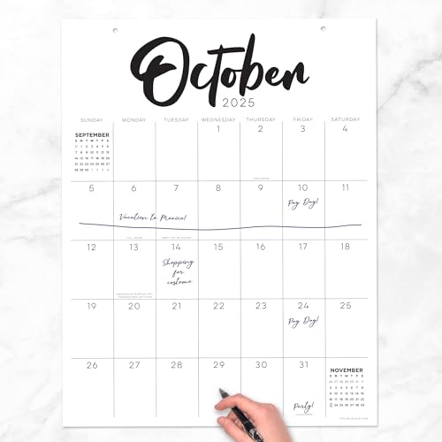 tf publishing july 2025 - june 2026 large art poster wall calendar with premium paper tear-off sheets - 12 month academic year desk or hanging office calendar for schedules - 17 in x 22 in