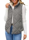 Dokotoo Womens 2025 Fall Vests Sleeveless Fleece Jacket Zip Up Pockets Warm Coat Winter Clothing Sherpa Vest Grey Vest S