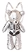 LB-132-2 Sac à dos en cuir synthétique Motif squelette de zombie et ours en peluche Lolita Pastel Goth Punk gothique Kawaii Argenté Taille XXL