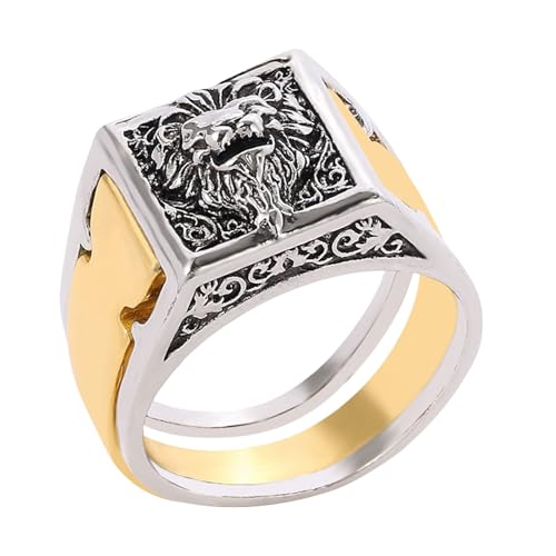 Alasum Anillo Retro de León para Hombres Compartimento Secreto Talla 10 Diseño Gótico de Acero Inoxidable Accesorio Estético Adecuado para Uso Diario y Eventos Obsequios