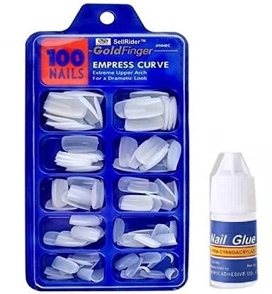 D.B.Z. Nail art kit 48 Glass Bottles Glitter Stones 100 Nails 10 Nail Tipping Guide 15 Brush 5 Dotting with Glue (Nail Art Kit) 2