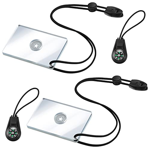 2-Pack Signal Mirror with Compass
