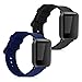 kwmobile 2X Cinturino Compatibile con Huami Amazfit Bip S/Bip S Lite - Cinturini Silicone Nero/Blu Scuro - Fascetta con Fibbia 15-22 cm