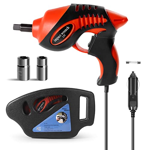Impact Wrench TYAYT Electric Impact Wrench 12 Volt Car Impact Wrench Kit, Tire Repair Tools with Sockets and Carry Case