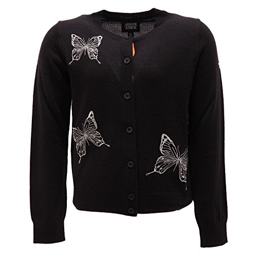 Maglione Bimba Armani Junior noir 7506S en coton doux pour fille