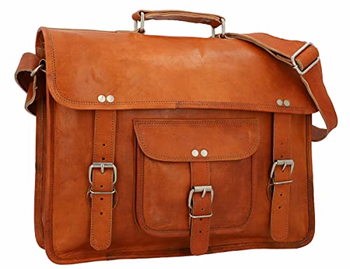 Gusti Cuir nature „Finlay 15“ cartable en cuir sac notebook sac bandoulière sac porté épaule sacoche business homme femme cuir de chèvre marron U18n-1