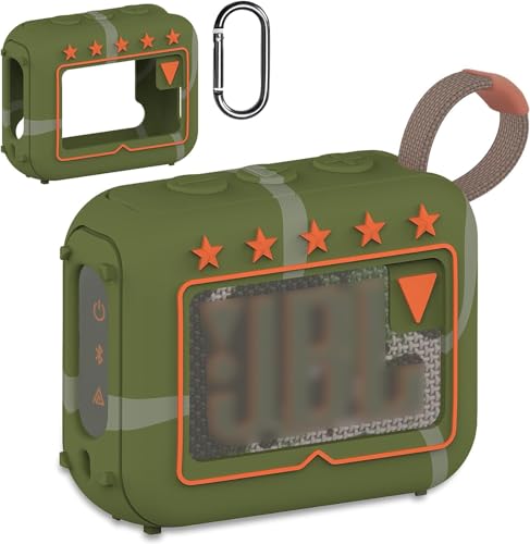 Custodia in silicone per JBL Go 4, altoparlante portatile Bluetooth in silicone, ultra leggera con moschettone (altoparlante non incluso)