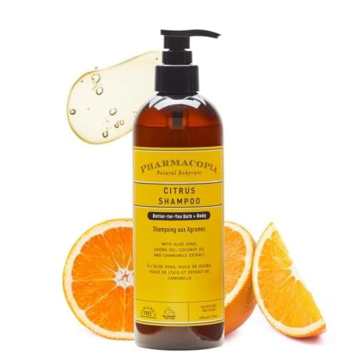 Pharmacopia Citrus Shampoo - Natural Hair Care with Plant Based & Organic Ingredients Aloe Vera, Jojoba Oil, Coconut Oil, and Chamomile Extract - Vegan, Cruelty Free, No Parabens or Sulfates, 16 oz