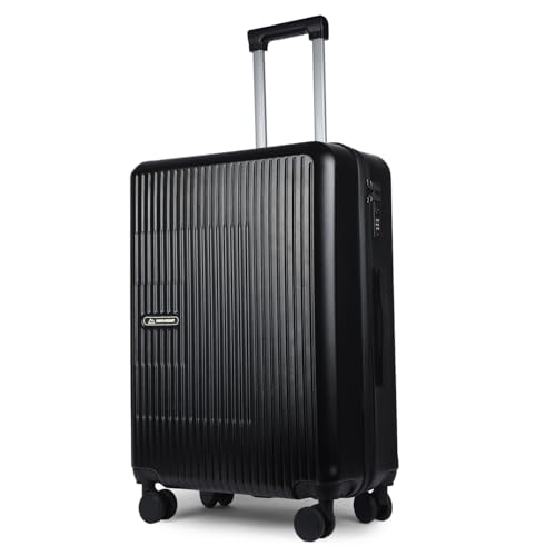 Image of Move-Meant Travel PRO Medium Size Trolley Bag 66cm, Black | Polycarbonate Hard Shell Suitcase for Travelling | Number Lock Airline Check-in Bag | 8 Wheel 360 Spinner | Travel Luggage for Men & Women