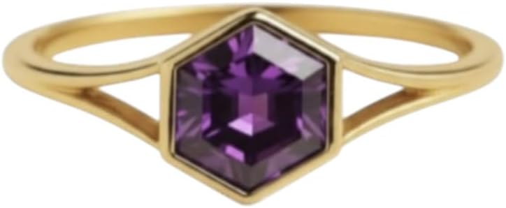 14K Gold And Rose Gold Plated Over Sterling Silver Amethyst Gemstone Valentine day for Women Ring Handmade Jewelry GMR39