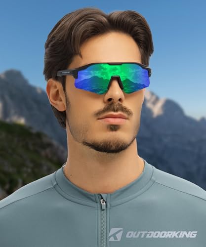 Image of Sport Polarized Sunglasses for Men and Women, Stylish and Lightweight Cycling Sunglasses with UV400 Protection