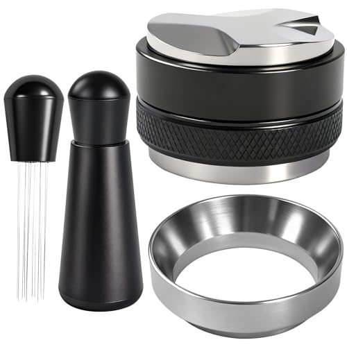 NAPNOOK Espresso Accessories Kit, 51mm Coffee Distributor & Tamper Leveler, Dosing Funnel Set and WDT Tool for Delonghi 51 mm Espresso Machines and Portafilters