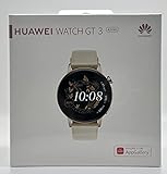 HUAWEI Watch 3 Smart Watch 42MM | AMOLED Display | Smartwatch | 3-Day Battery Life | Gold Stainless Steel Case | White Leather Band